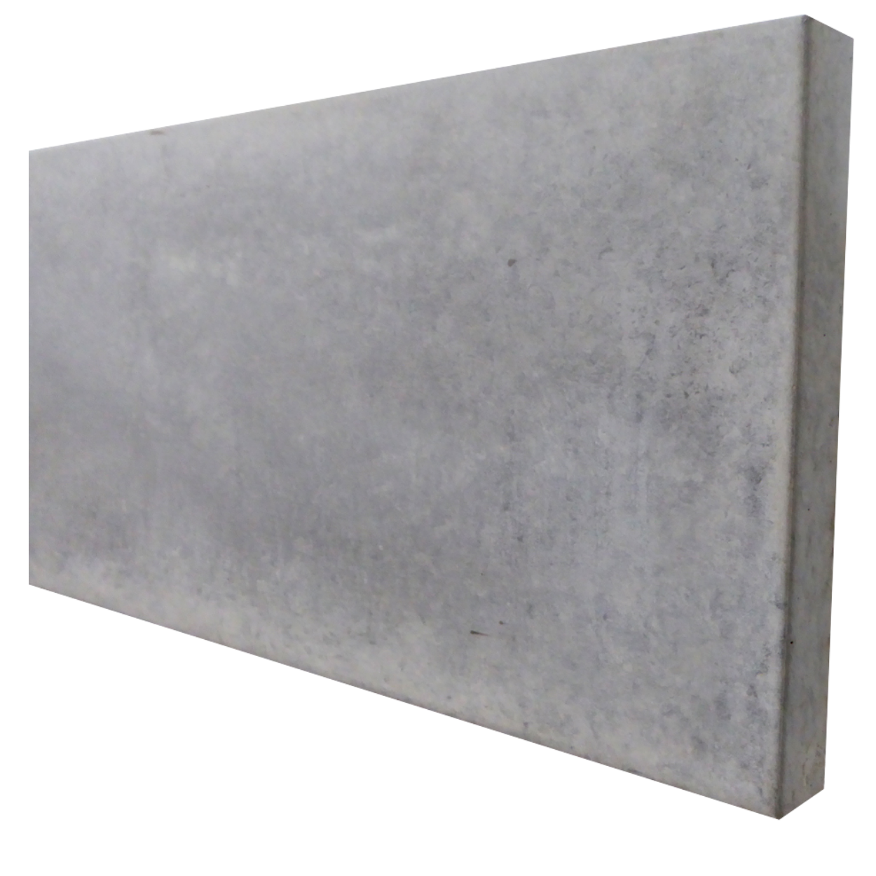 A steel-reinforced plain concrete fence panel