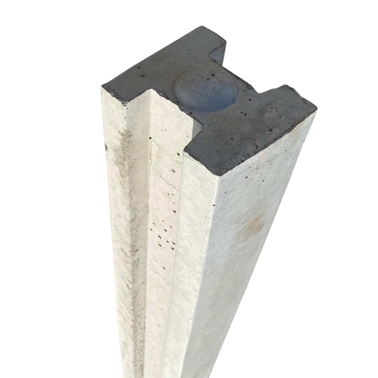 An intermediary slotted concrete post